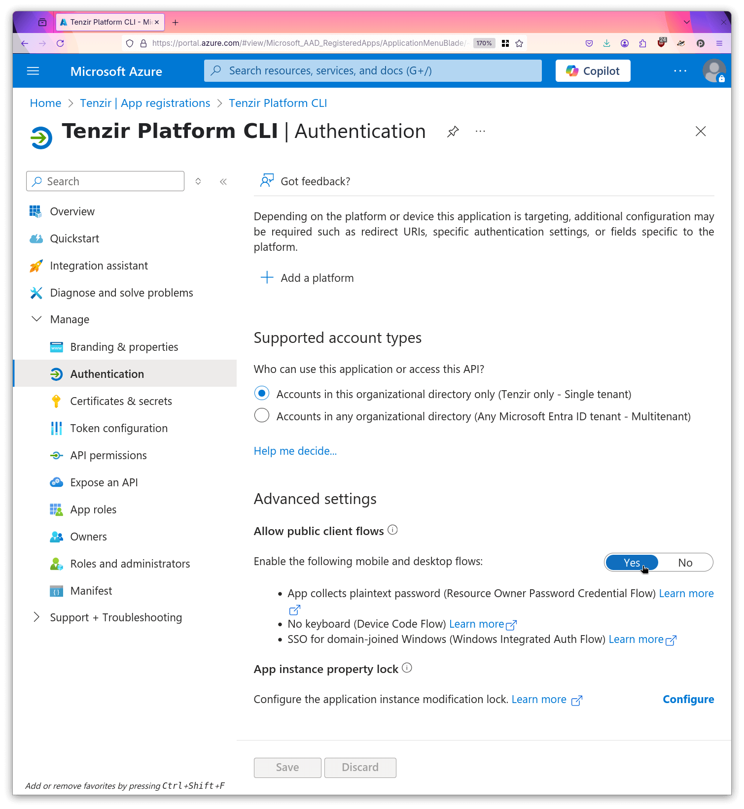 Enable public client flows