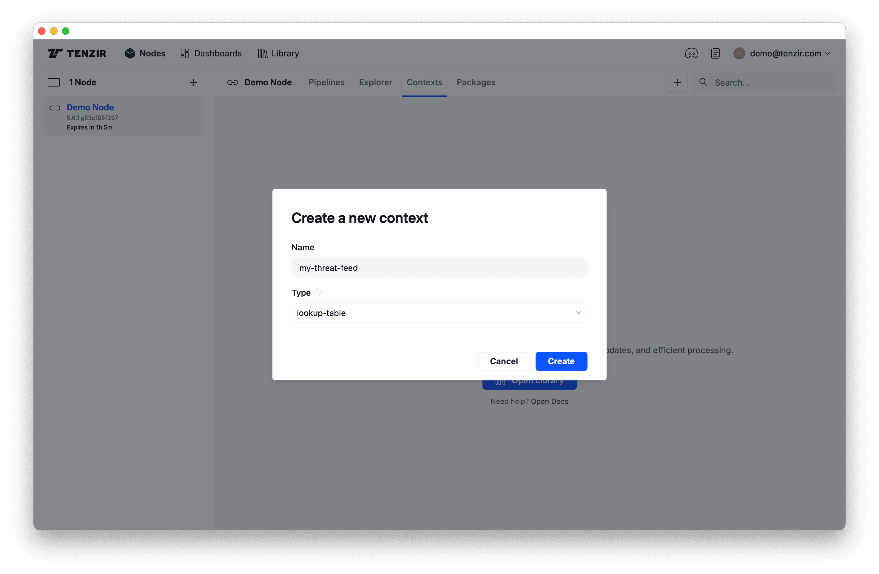 Choose name and type