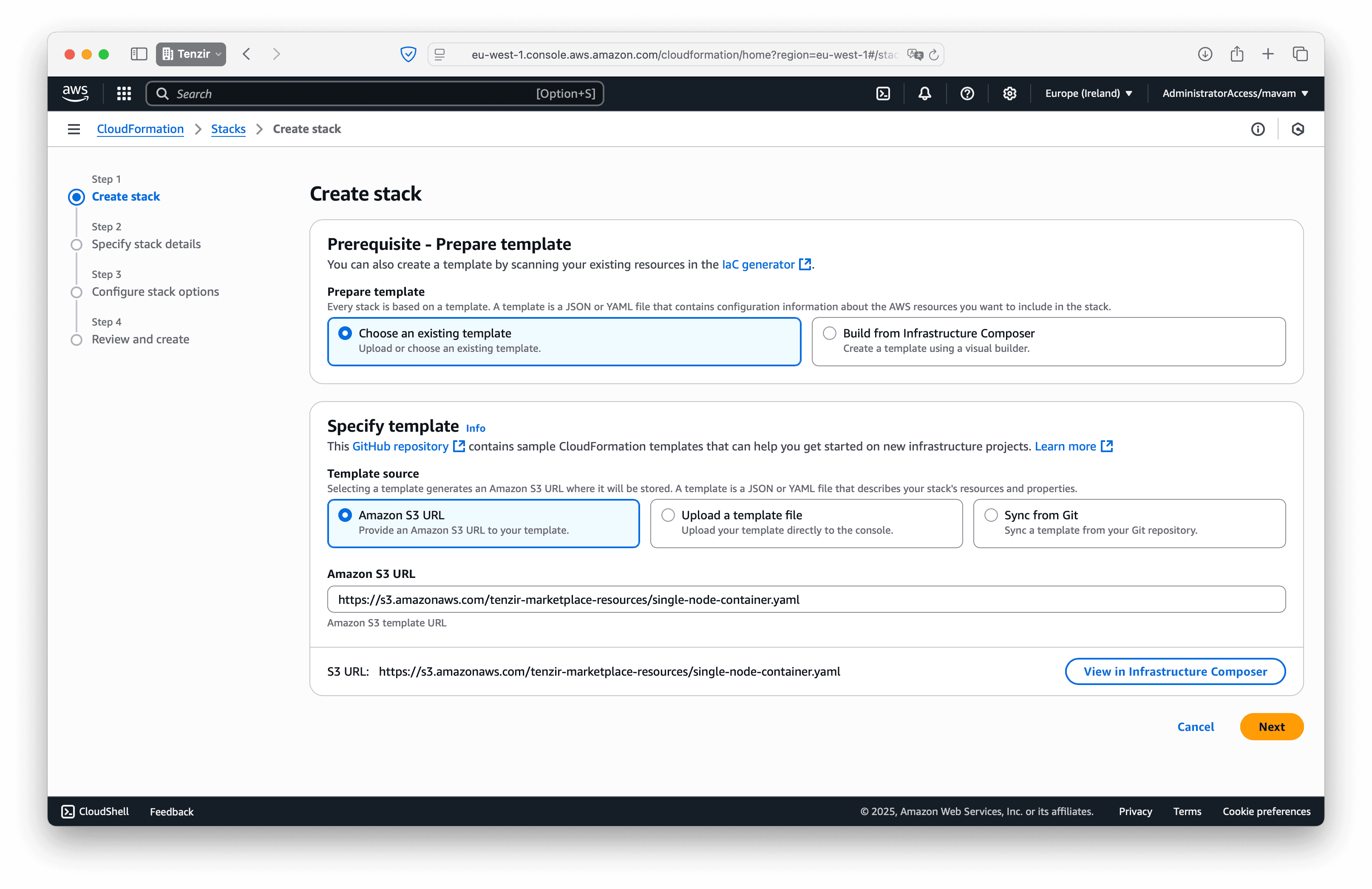 CloudFormation Create Stack