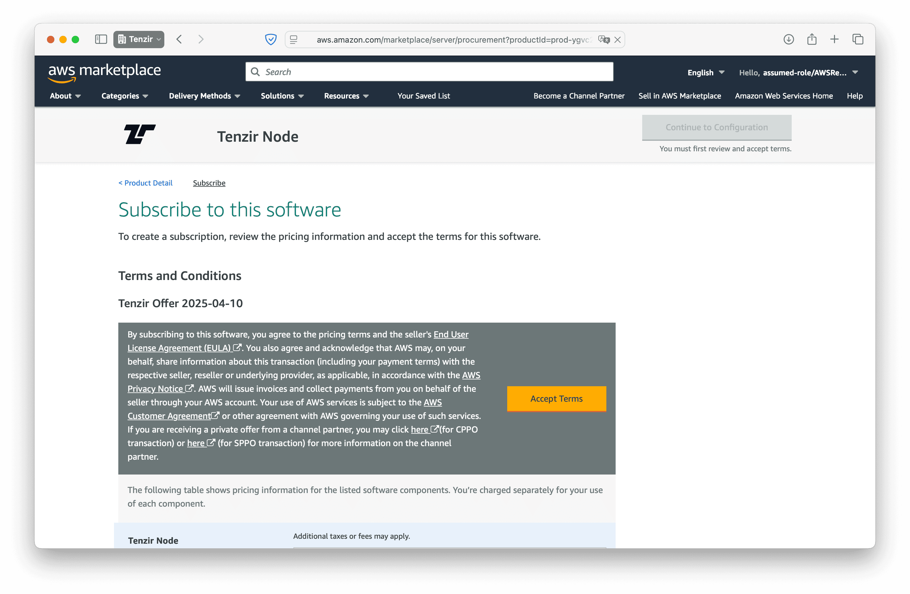 AWS Marketplace Tenzir Node