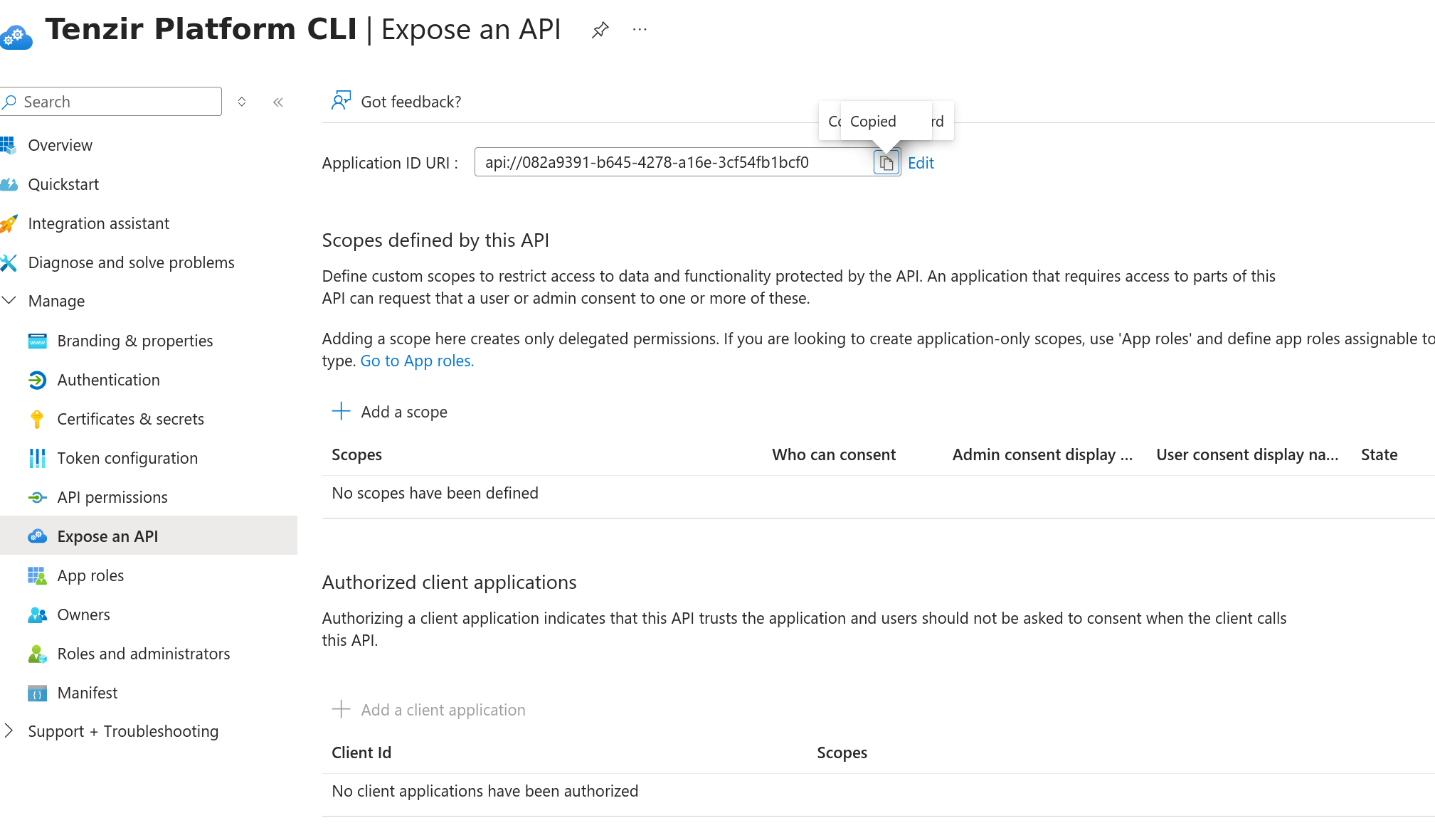 Expose API Configuration