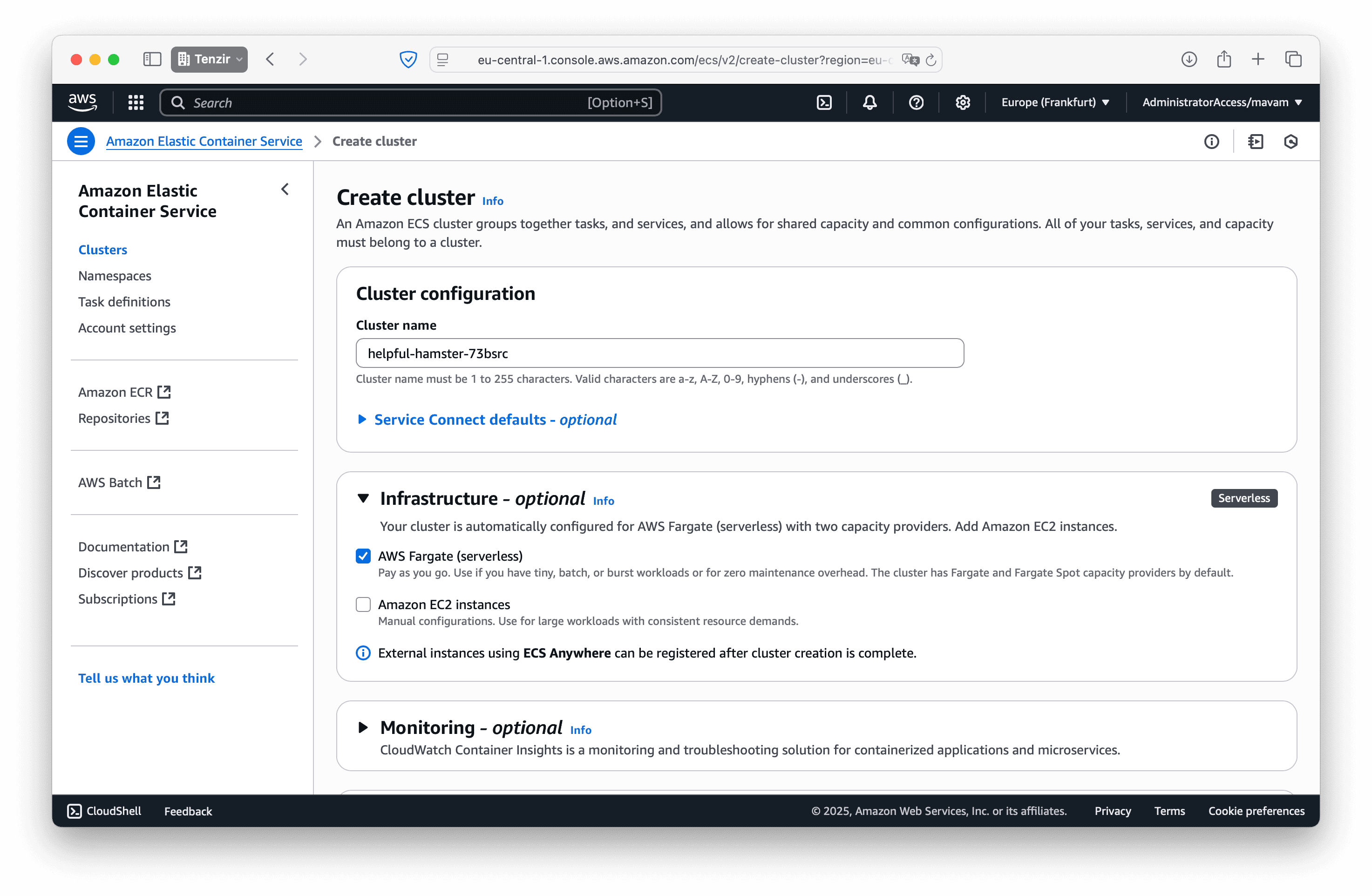 Create a Cluster